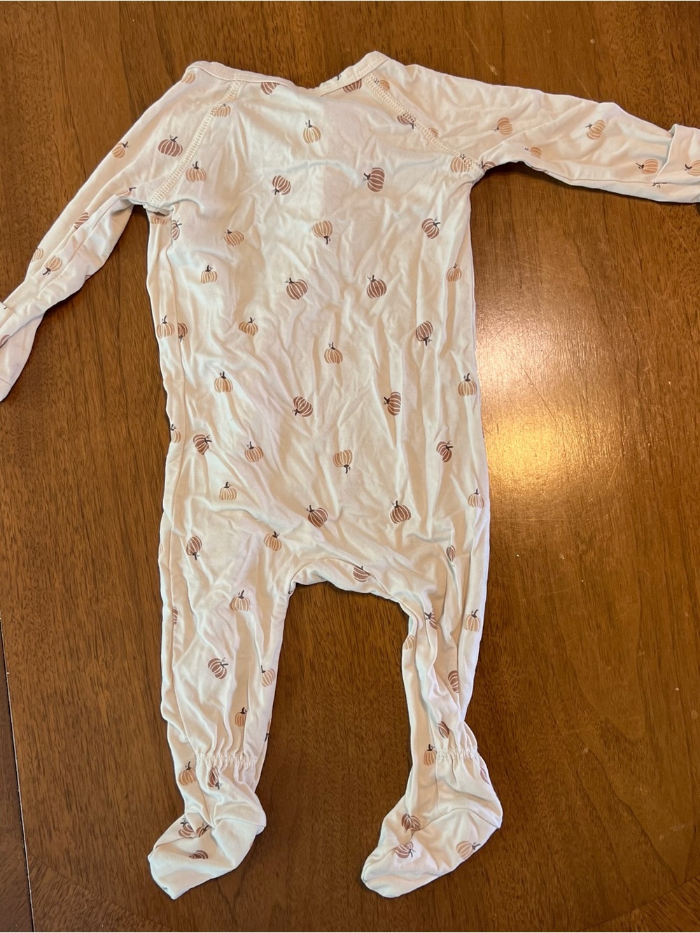 Quincy Mae, Pumpkin Bamboo Zip Footie, Size 3-6 months - Picture 4 of 5